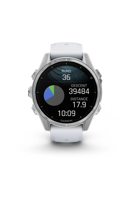 Умные часы Garmin Fenix 8 43 мм Amoled Silver with Whitestone Silicone (010-02903-06) (серебристый/белый) 9