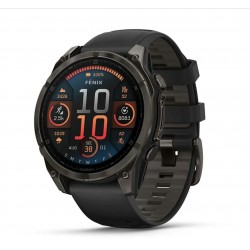 Умные часы Garmin Fenix 8 47 мм Amoled Sapphire Carbon Gray DLC Titanium with Black Silicone (010-02904-29) (карбоновый серый/черный)