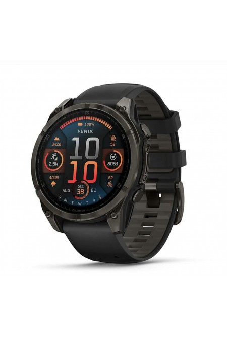 Умные часы Garmin Fenix 8 47 мм Amoled Sapphire Carbon Gray DLC Titanium with Black Silicone (010-02904-29) (карбоновый серый/черный) 
