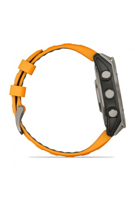 Умные часы Garmin Fenix 8 47 мм Amoled Sapphire Graphite DLC Titanium with Spark Orange Silicone (010-02904-19) (светло-серый/оранжевый) 1