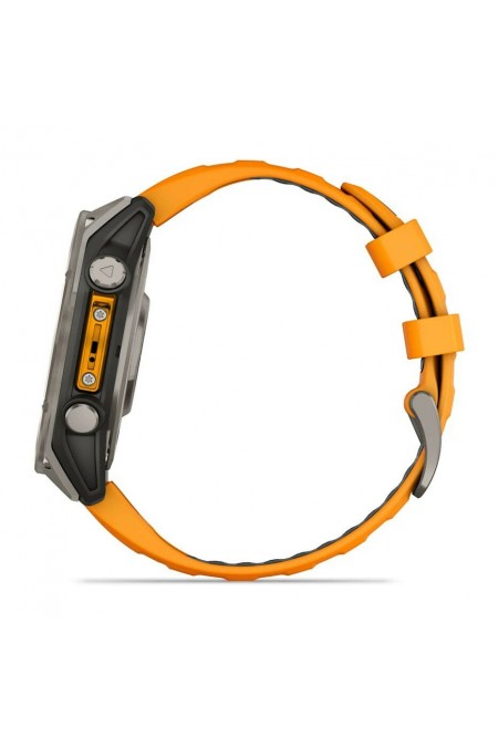 Умные часы Garmin Fenix 8 47 мм Amoled Sapphire Graphite DLC Titanium with Spark Orange Silicone (010-02904-19) (светло-серый/оранжевый) 2
