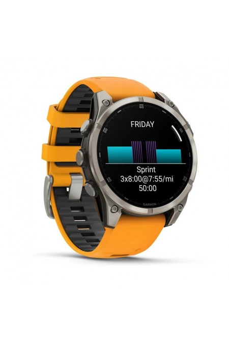 Умные часы Garmin Fenix 8 47 мм Amoled Sapphire Graphite DLC Titanium with Spark Orange Silicone (010-02904-19) (светло-серый/оранжевый) 3