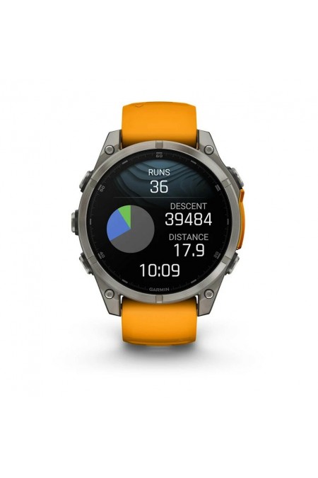 Умные часы Garmin Fenix 8 47 мм Amoled Sapphire Graphite DLC Titanium with Spark Orange Silicone (010-02904-19) (светло-серый/оранжевый) 4
