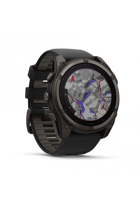 Умные часы Garmin Fenix 8 51 мм Sapphire Solar Carbon Gray DLC Titanium with Black Silicone (010-02907-70) (угольно-серый/черный) 2