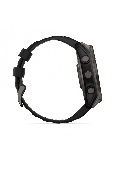 Умные часы Garmin Fenix 8 51 мм Sapphire Solar Carbon Gray DLC Titanium with Black Silicone (010-02907-70) (угольно-серый/черный) 4