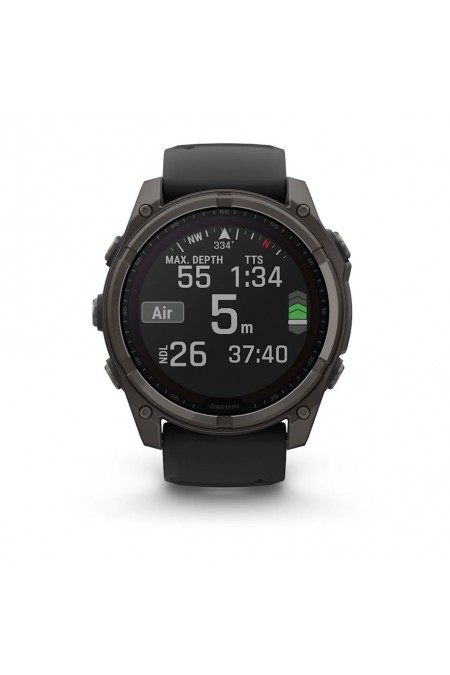 Умные часы Garmin Fenix 8 51 мм Sapphire Solar Carbon Gray DLC Titanium with Black Silicone (010-02907-70) (угольно-серый/черный) 7