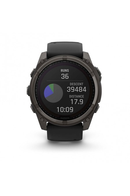 Умные часы Garmin Fenix 8 51 мм Sapphire Solar Carbon Gray DLC Titanium with Black Silicone (010-02907-70) (угольно-серый/черный) 8