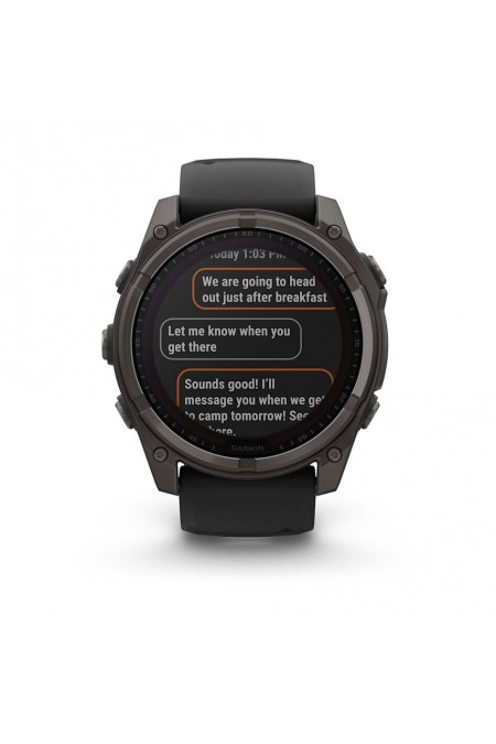 Умные часы Garmin Fenix 8 51 мм Sapphire Solar Carbon Gray DLC Titanium with Black Silicone (010-02907-70) (угольно-серый/черный) 9