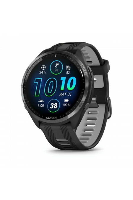 Умные часы Garmin Forerunner 965 Black Dark Grey DLC Titanium Bezel with Black strap (010-02809-10) (черный) 