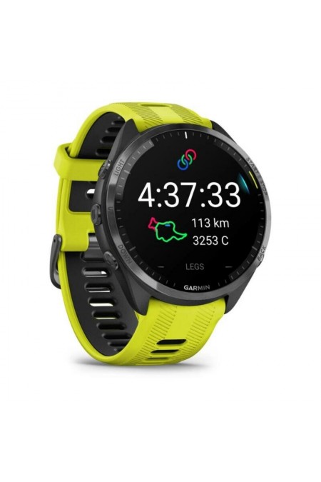 Умные часы Garmin Forerunner 965 Black Dark Grey DLC Titanium Bezel with Yellow and Black strap (010-02809-12) (желто-черный) 