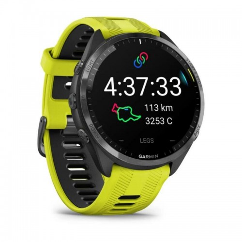 Умные часы Garmin Forerunner 965 Black Dark Grey DLC Titanium Bezel with Yellow and Black strap (010-02809-12) (желто-черный) 