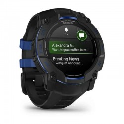 Умные часы Garmin Instinct 3 50 мм Amoled Black with Black/Bolt Blue Band (010-03020-03) (черный/ярко-синий)