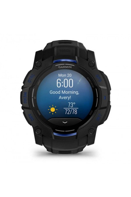 Умные часы Garmin Instinct 3 50 мм Amoled Black with Black/Bolt Blue Band (010-03020-03) (черный/ярко-синий) 7