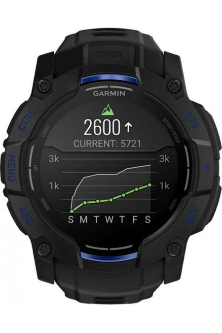 Умные часы Garmin Instinct 3 50 мм Amoled Black with Black/Bolt Blue Band (010-03020-03) (черный/ярко-синий) 8