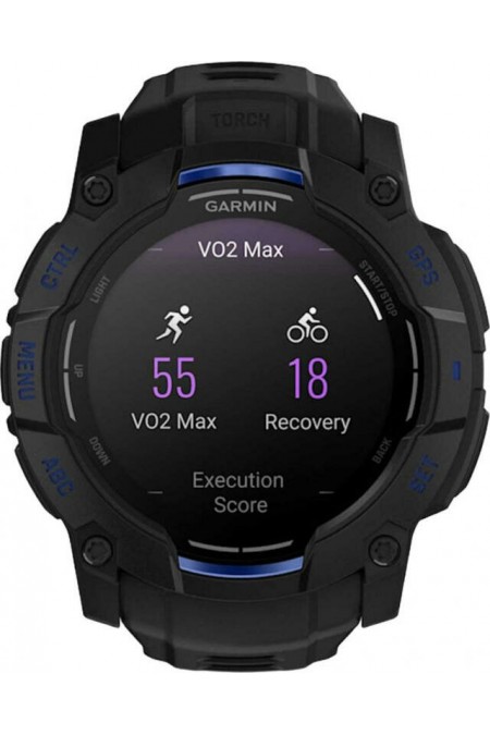 Умные часы Garmin Instinct 3 50 мм Amoled Black with Black/Bolt Blue Band (010-03020-03) (черный/ярко-синий) 9
