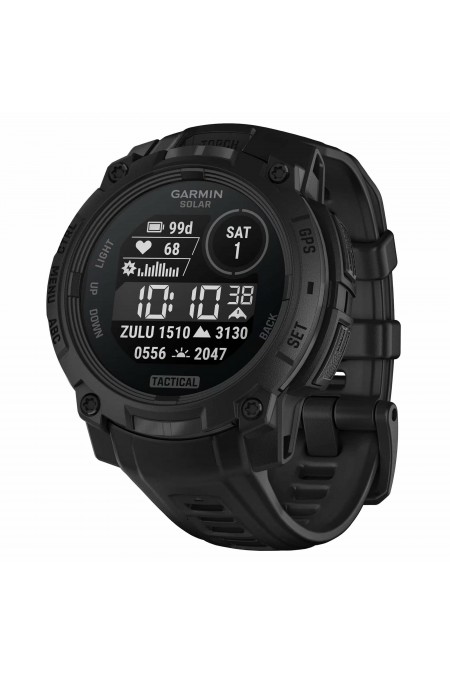 Умные часы Garmin Instinct 3 50 мм Tactical Solar Black with Black Silicone (010-02935-50/010-02935-90) (черный/черный) 