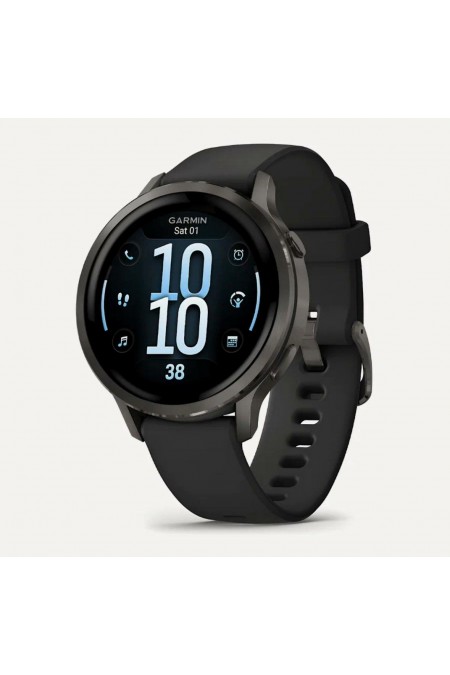Умные часы Garmin Venu 4 41 мм Slate with Black Silicone Band (010-03013-02) (черный/черный) 