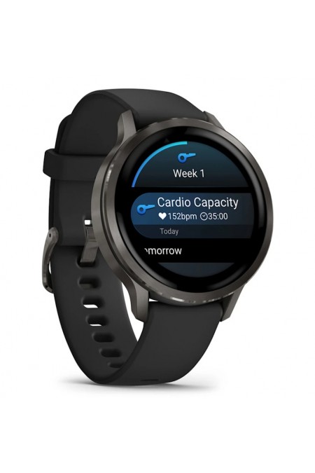 Умные часы Garmin Venu 4 41 мм Slate with Black Silicone Band (010-03013-02) (черный/черный) 1