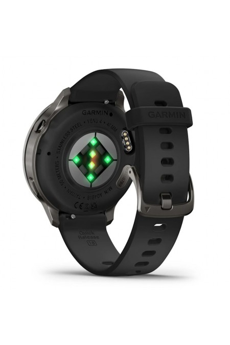 Умные часы Garmin Venu 4 41 мм Slate with Black Silicone Band (010-03013-02) (черный/черный) 2
