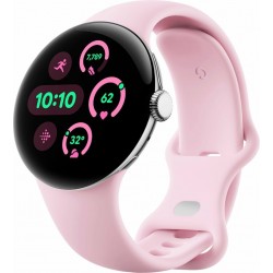 Умные часы Google Pixel Watch 3 41 мм Wi-Fi (полированное серебро/розовый кварц)