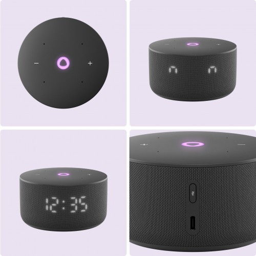 Умная колонка Яндекс Станция Мини 3 (с часами) с Алисой на YandexGPT (черный) 1