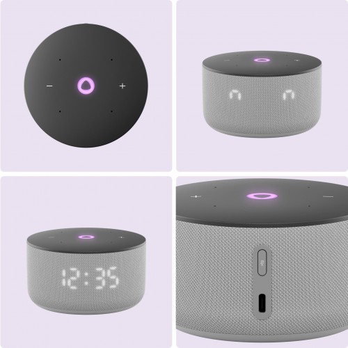 Умная колонка Яндекс Станция Мини 3 (с часами) с Алисой на YandexGPT (серый) 1