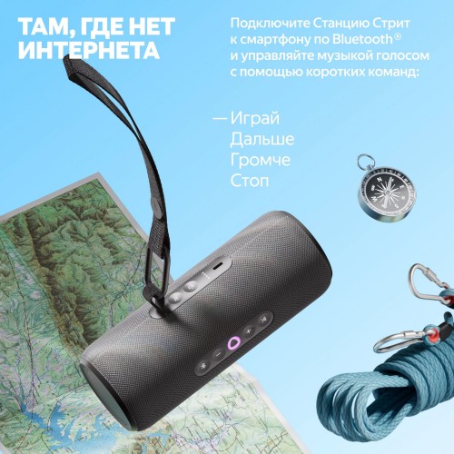Портативная акустика Яндекс Станция Стрит с Алисой (черный) 3
