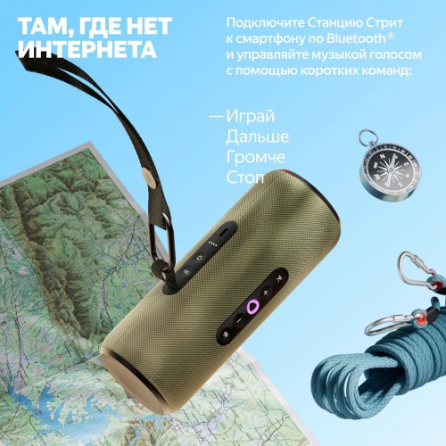 Портативная акустика Яндекс Станция Стрит с Алисой (зеленый) 3