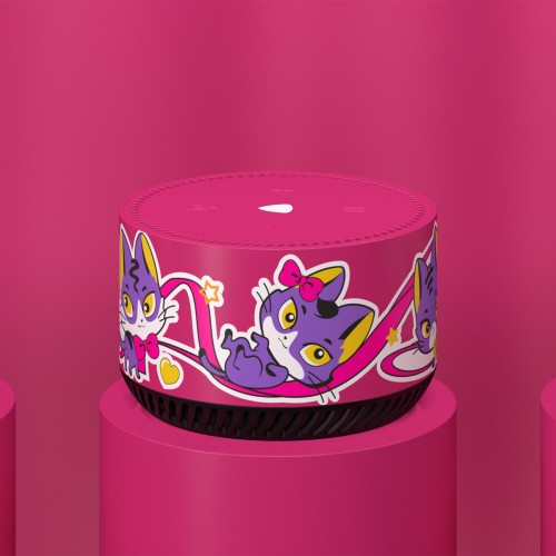 Умная колонка Яндекс Станция Лайт Rainbo Catty (розовый/рисунок) 3