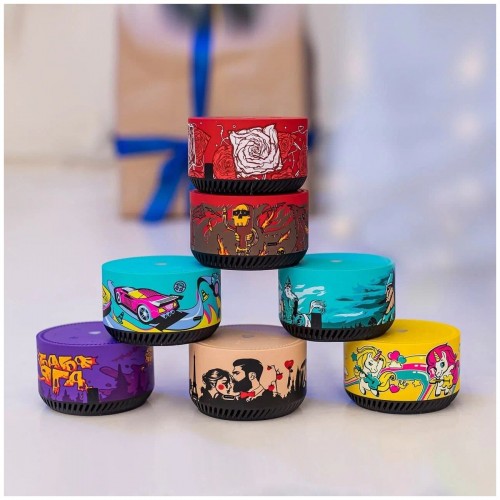 Умная колонка Яндекс Станция Лайт Rainbo Catty (розовый/рисунок) 7