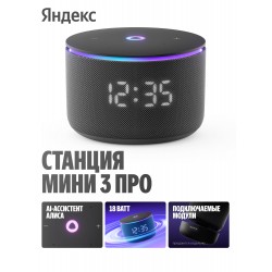 Умная колонка Яндекс Станция Мини 3 Про с Алисой, Zigbee (черный)