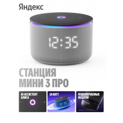 Умная колонка Яндекс Станция Мини 3 Про с Алисой, Zigbee (серый)