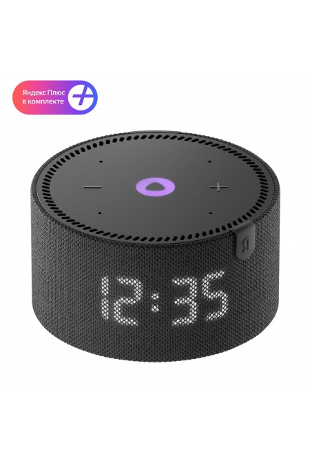 Умная колонка Яндекс Станция Мини (с часами) - с Алисой на YandexGPT (черный оникс) 