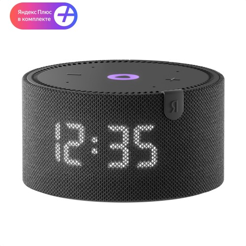 Умная колонка Яндекс Станция Мини (с часами) - с Алисой (черный оникс) 3