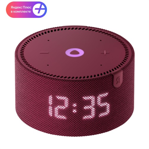Умная колонка Яндекс Станция Мини (с часами) - с Алисой (красный гранат) 2