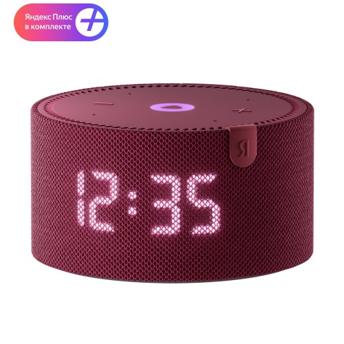 Умная колонка Яндекс Станция Мини (с часами) - с Алисой (красный гранат) 3