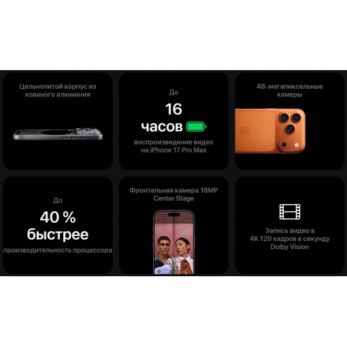 Смартфон Apple iPhone 17 Pro 256GB Cosmic Orange (космический оранжевый) 6