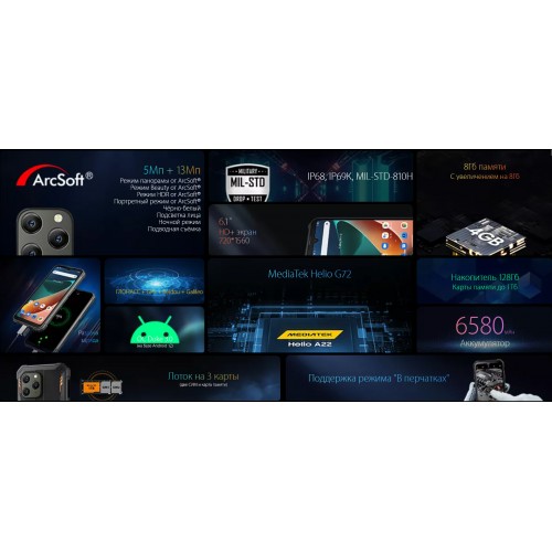 Смартфон Blackview BV5300 Plus 8/128GB Black (черный) 6