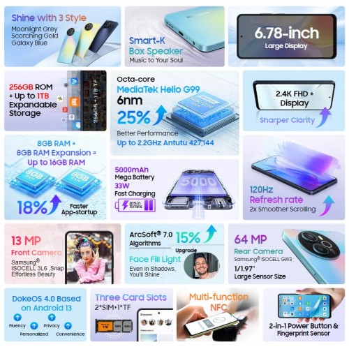 Смартфон Blackview Shark 8 8/128GB Galaxy Blue (голубой) 3