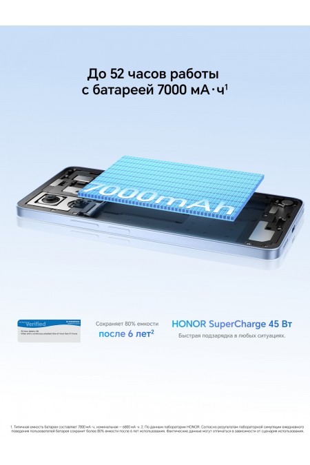 Смартфон HONOR X8D 8/256GB Blue (воздушный голубой) 1