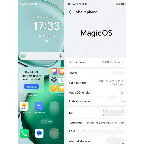 Смартфон HONOR X9c 8/256GB Cyan (нефритовый голубой) 2