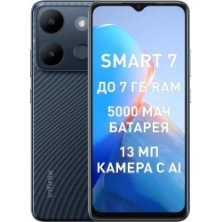 Смартфон Infinix Smart 7 3/64GB Black (черный)