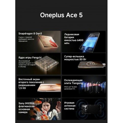 Смартфон OnePlus Ace 5 5G 16/512GB Grey (светло-серый) 3
