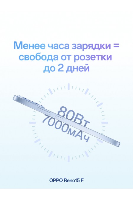 Смартфон OPPO Reno15 F 5G 12/512GB Aurora Blue (сияющий синий) 2