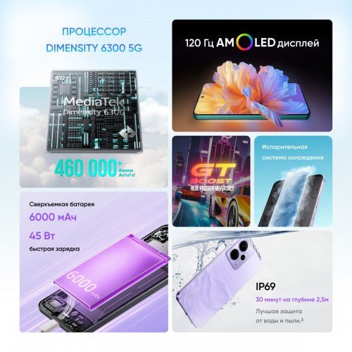 Смартфон realme 14T 5G 8/256GB Purple (фиолетовый) 1
