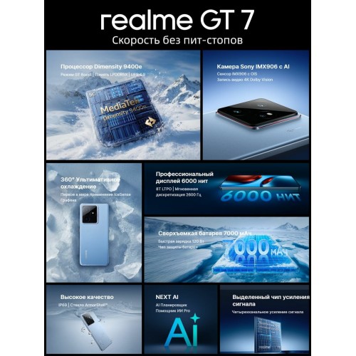 Смартфон realme GT7 5G 12/256GB Black (черный) 5