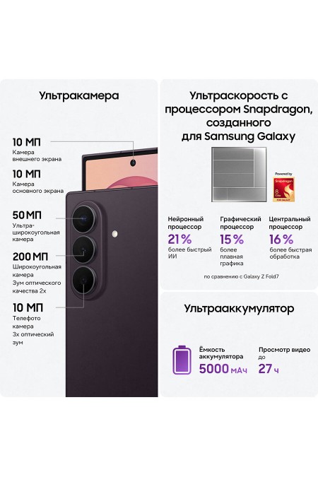 Смартфон Samsung Galaxy Z Fold8 Ultra (SM-F971B) 16/1TB Violet (фиолетовый) 4
