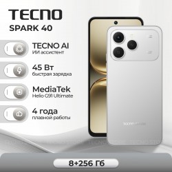 Смартфон TECNO Spark 40 8/256GB Titanium Grey (серый титан)