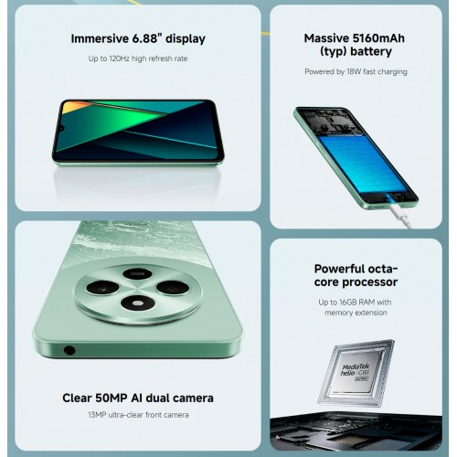 Смартфон Xiaomi Poco C75 8/256GB (NFC) (RU/A) Gold (золотой) 7