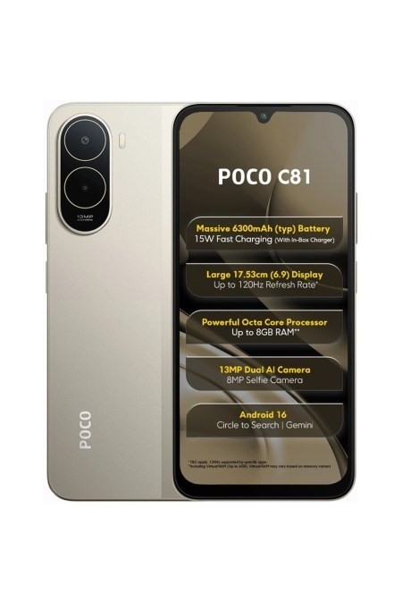 Смартфон Xiaomi Poco C81 Pro 4/64GB (NFC) Gold (золотой) 